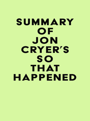 cover image of Summary of Jon Cryer's So That Happened